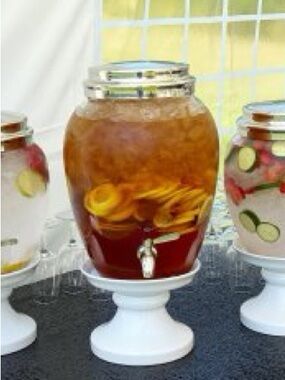Pottery Barn Classic Glass Beverage Dispenser with Stand - Large